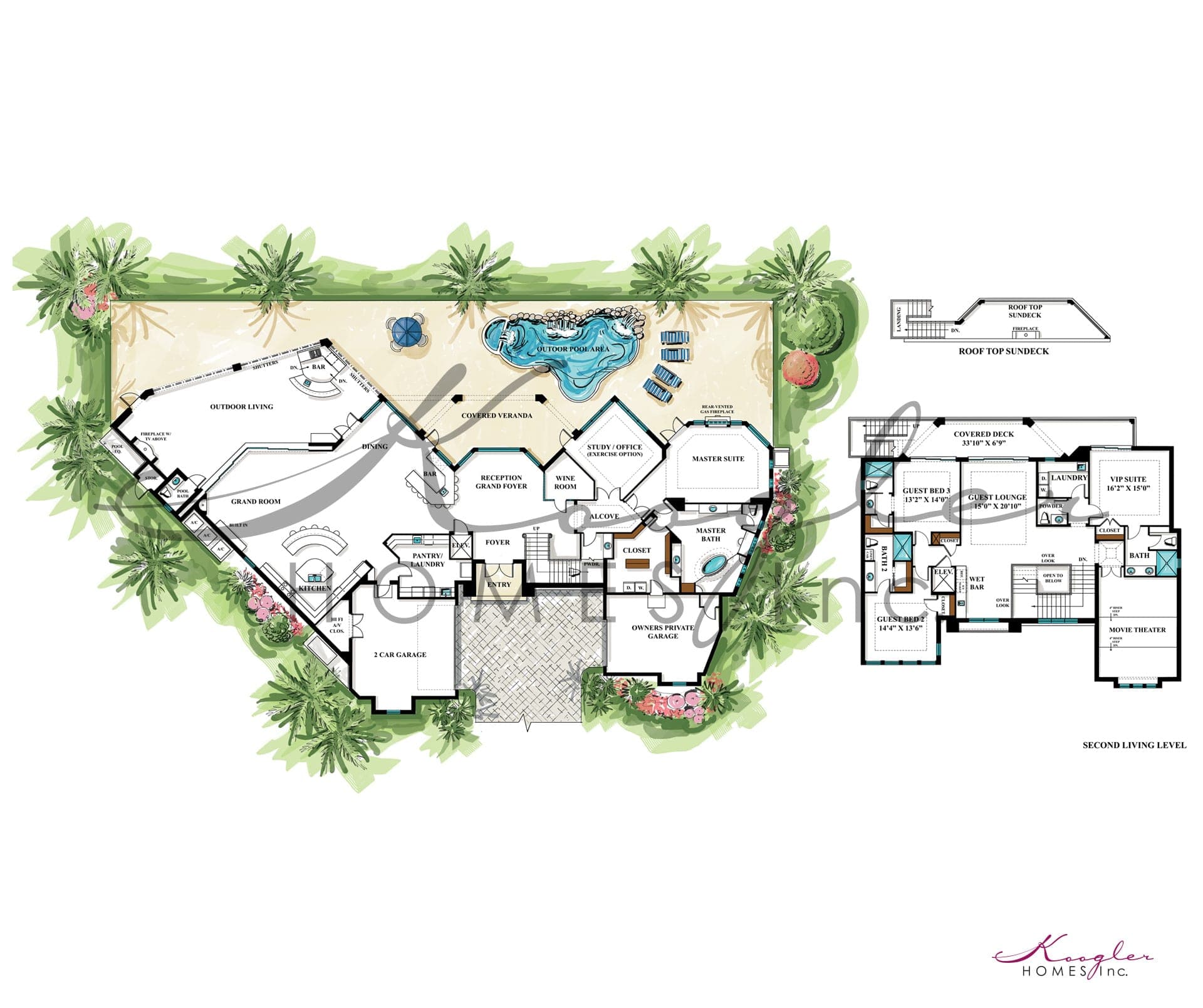 The Harbour Island floor plan rendering — Koogler Homes